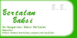 bertalan baksi business card